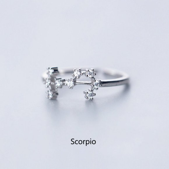 925 Sterling Silver Zodiac Resizable Ring-Scorpio - Picture 1 of 6